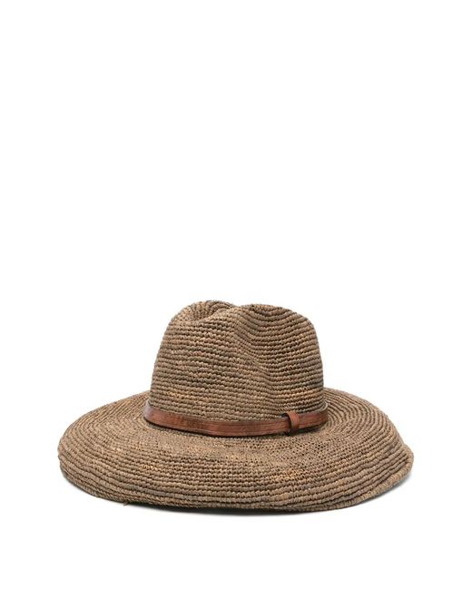 IBELIV Brown Raffia Hat