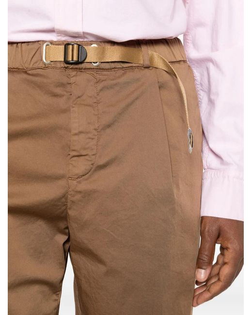 White Sand White Belted Trousers for men