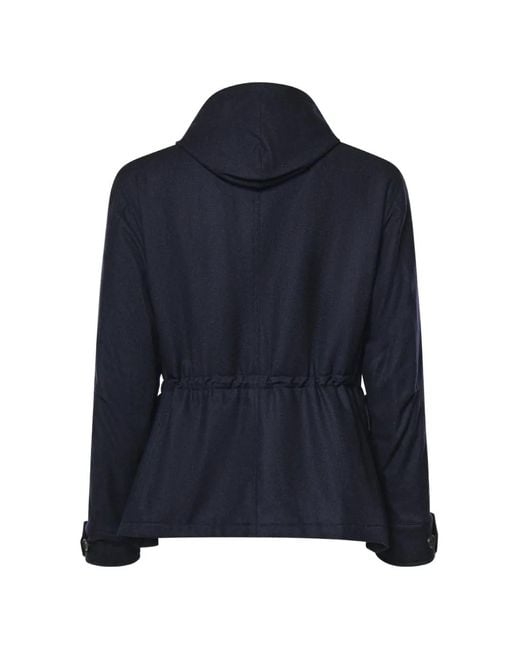 Eleventy Blue Hooded Multi-Pocket Jacket for men