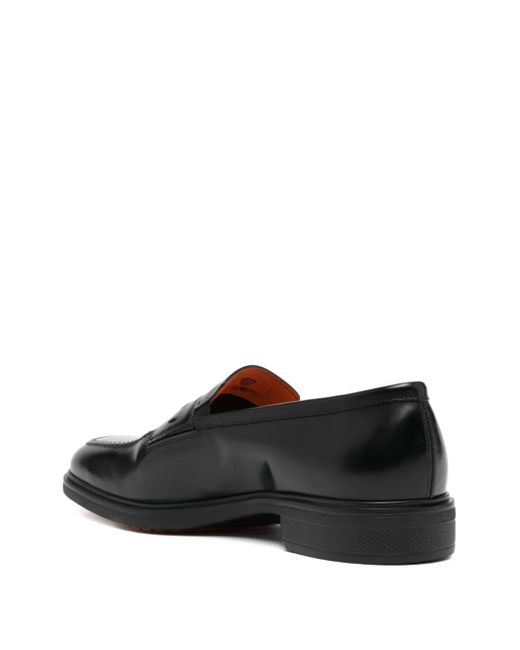 Santoni Black Easy Loafers for men