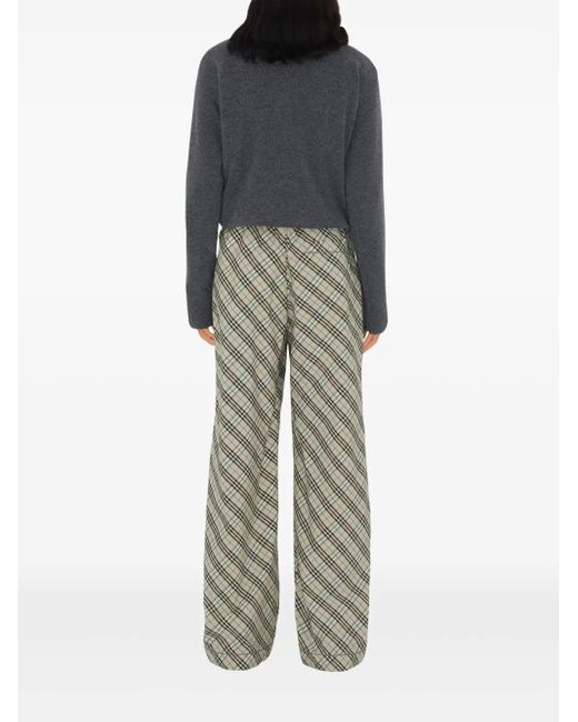 Burberry Gray Checked Trousers