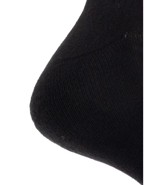 McQueen Black Logo-Embellished Ribbed Socks for men