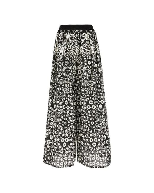 Weekend by Maxmara White Floral-Print Palazzo Pants