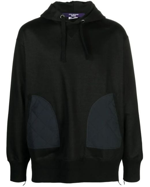 Junya Watanabe Black Ripstop-panel Cotton Hoodie for men