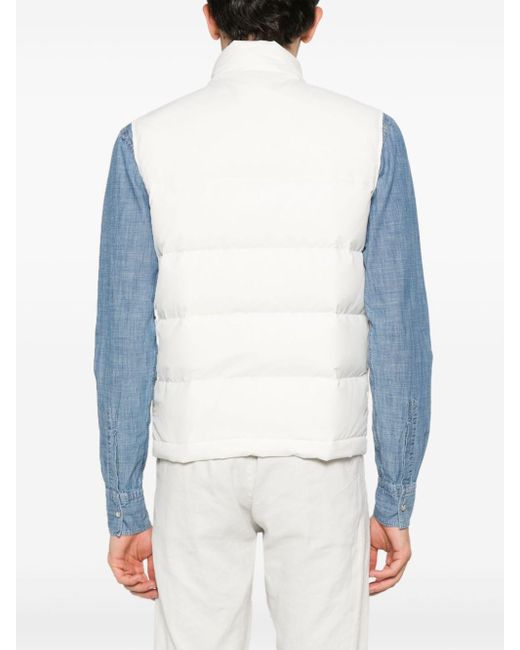 Eleventy White Wool-blend Quilted Gilet for men