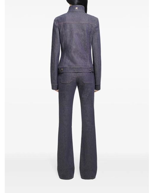 Courreges Blue Motorcycle Denim Jacket