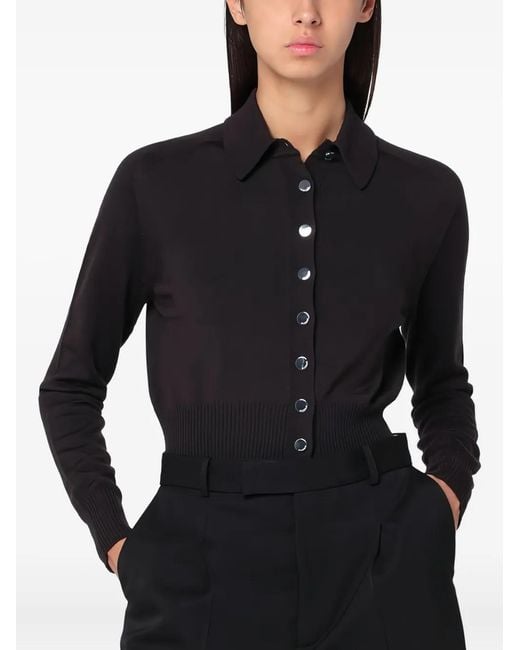 Sportmax Black Button-Fastening Cardigan