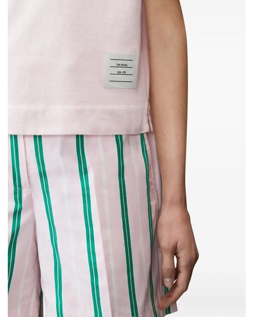 Thom Browne Pink Overdyed 4-Bar Jersey Polo