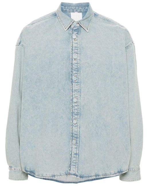 Acne Denim Shirt Met Lange Mouwen in het Blue