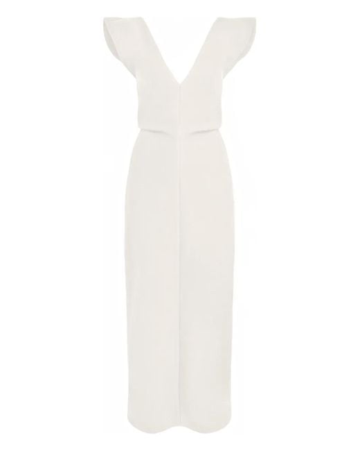 Abito Midi Mariam Con Scollo A V di Proenza Schouler in White