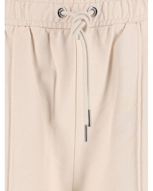 Moncler White Drawstring-Waist Flared Trousers