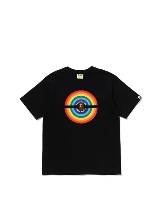 A Bathing Ape Black Busy Works Logo-Print T-Shirt for men
