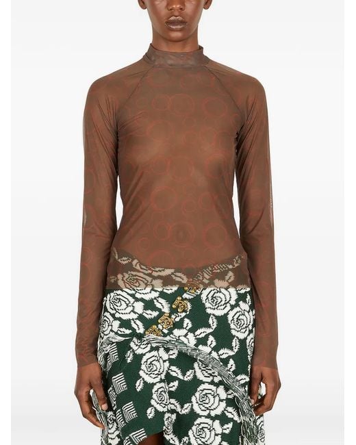 Louise Lyngh Bjerregaard Green Mock-Neck Top