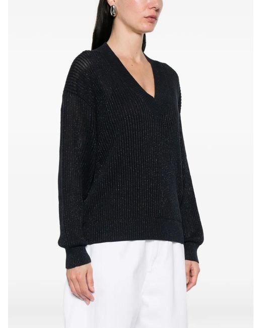 Brunello Cucinelli Black Pull À Col V