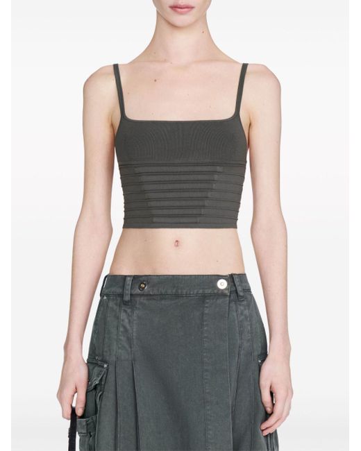 Dion Lee Gray Ventral Compact Cropped Top