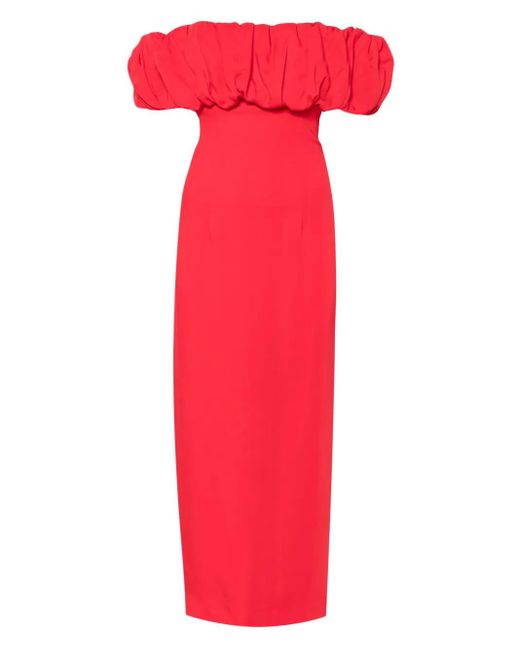 Vestido midi con cuello Bardot ROWEN ROSE de color Red