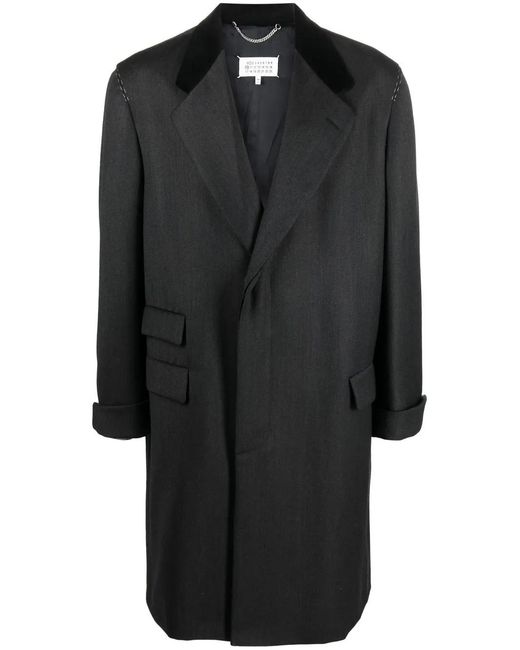 Maison Margiela Black Work-In-Progress Wool Coat for men