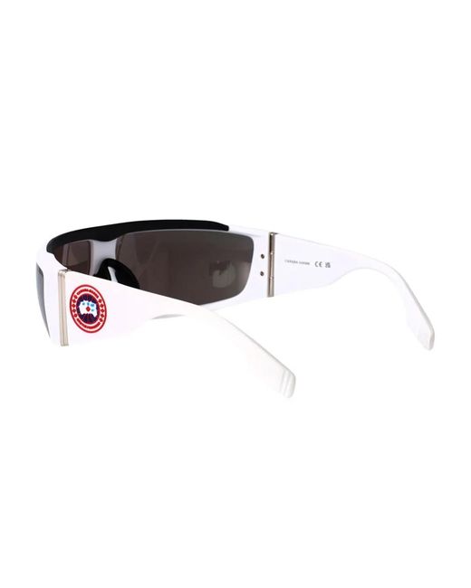 Canada Goose Gray Biker-Frame Logo-Detail Sunglasses