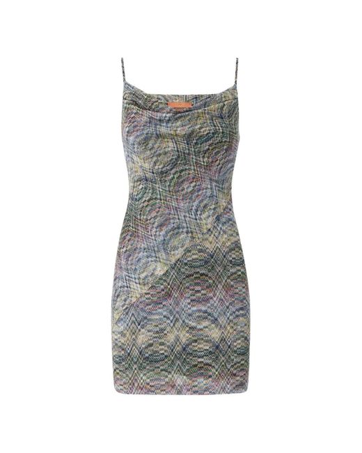 Missoni Gray Robe En Maille À Col Bénitier