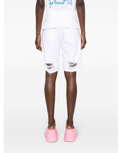 Givenchy Mid Waist Spijkershorts in het White