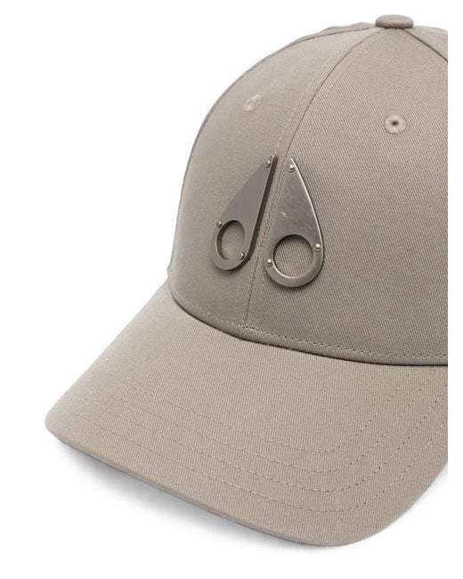 Moose Knuckles Gray Logo-Plaque Baseball Cap for men