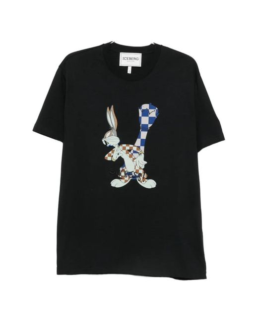 Iceberg Black X Bugs Bunny Short-Sleeve T-Shirt for men