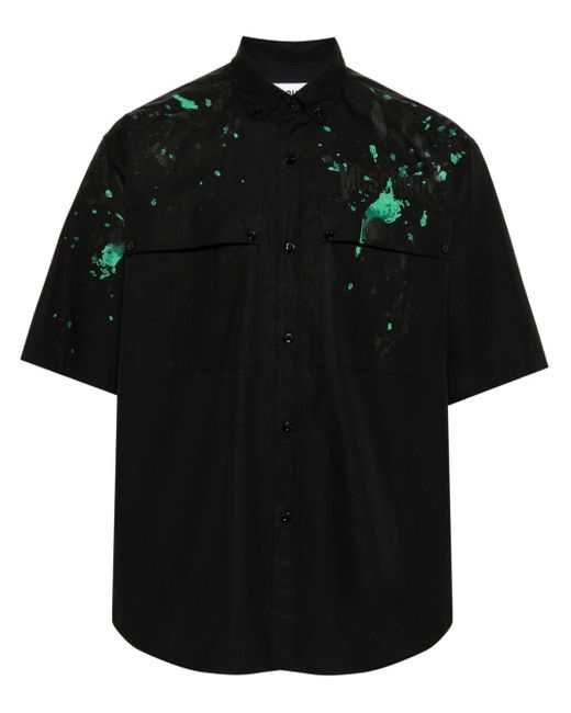 Moschino Black Graphic-Print Cotton Shirt for men