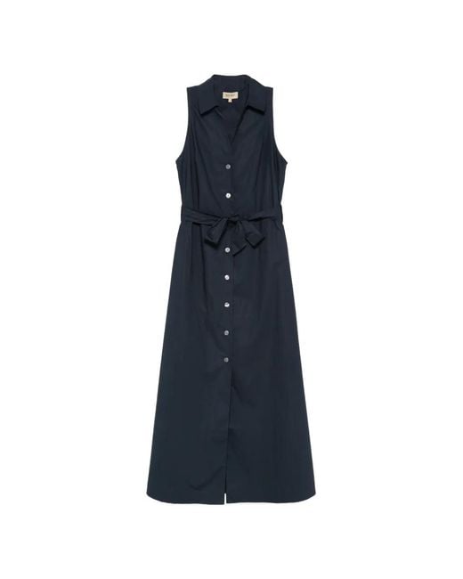 Woolrich Blue Cotton Chemisier Dress