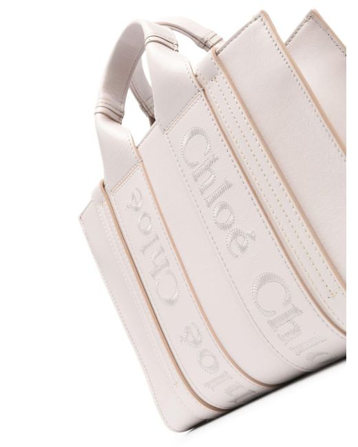 Chloé Natural Small Woody Leather Tote Bag