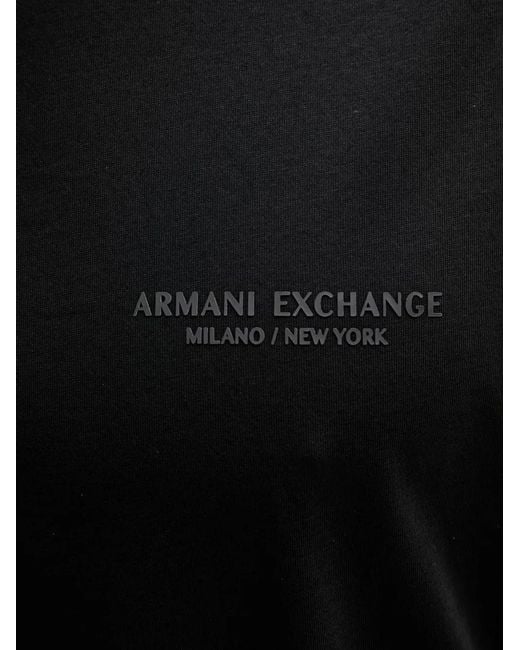 ARMANI EXCHANGE Black Logo-Print Sleeveless T-Shirt for men