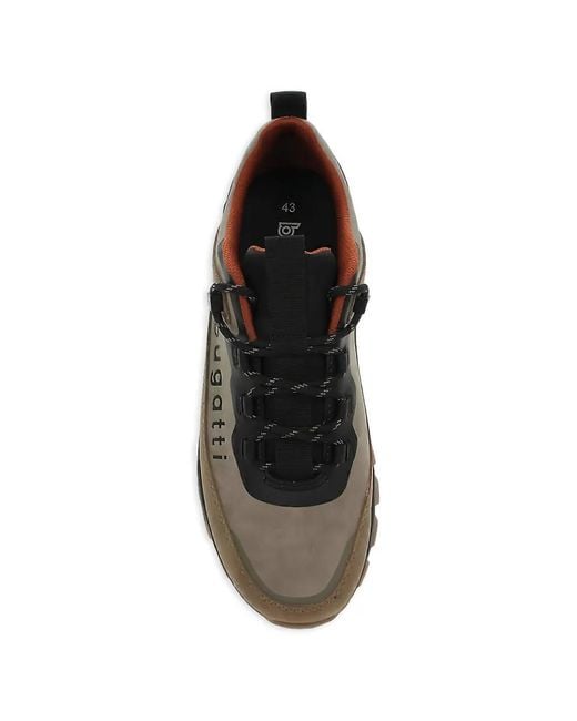 Bugatti Natural Lace-Up Panelled Sneakers for men