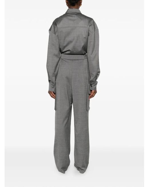 Frankie Shop Gray Linda Flap-Pocket Jumpsuit