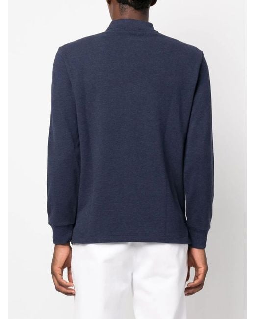 Polo Ralph Lauren Blue Long-sleeved Logo Polo Shirt for men