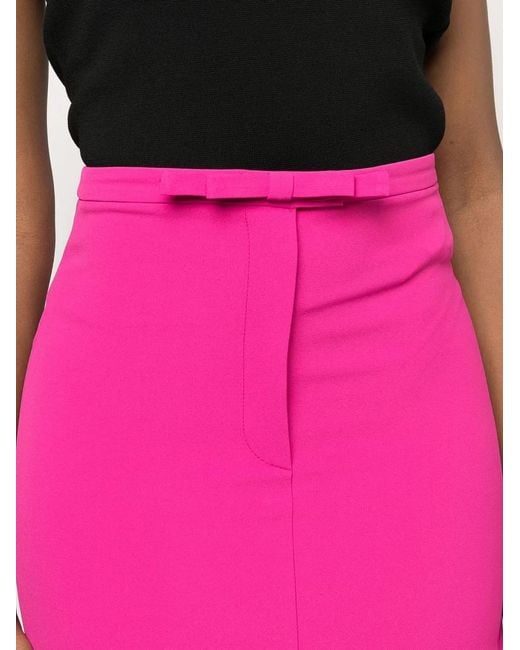 Blanca Vita Pink Front Bow-Detail Mini Skirt