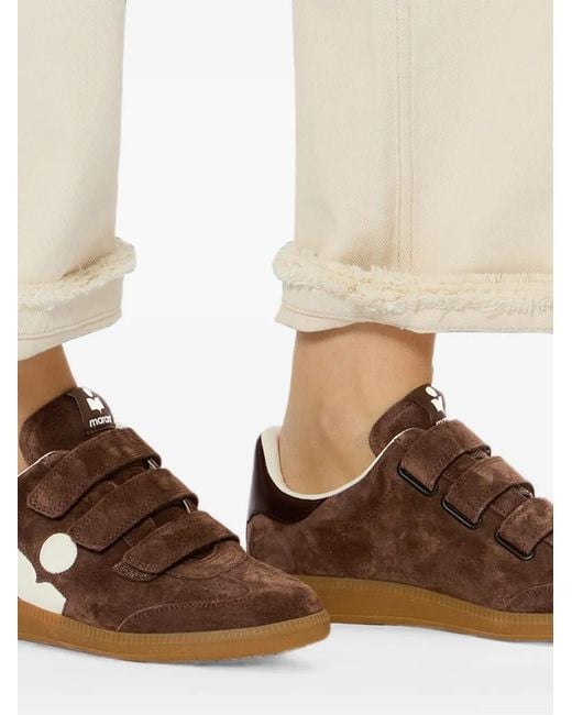 Isabel Marant Brown Beth Touch-Strap Sneakers