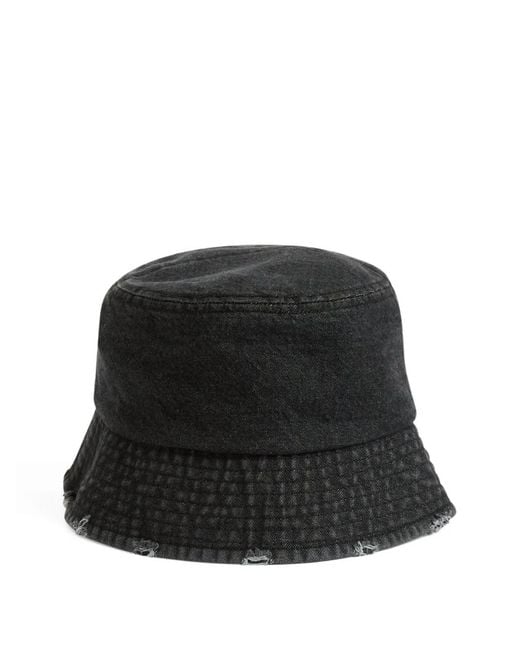 Juicy Couture Black Logo-Embroidered Frayed Bucket Hat