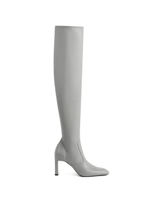 Totême White Square-Toe Zip-Fastening Boots