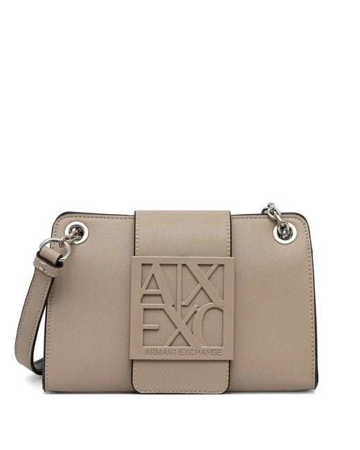 ARMANI EXCHANGE Gray Mini Susy Zebra Chain-Link Cross Body Bag