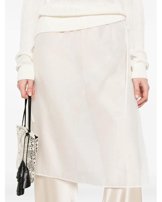 DUNST White Drawstring Midi Skirt