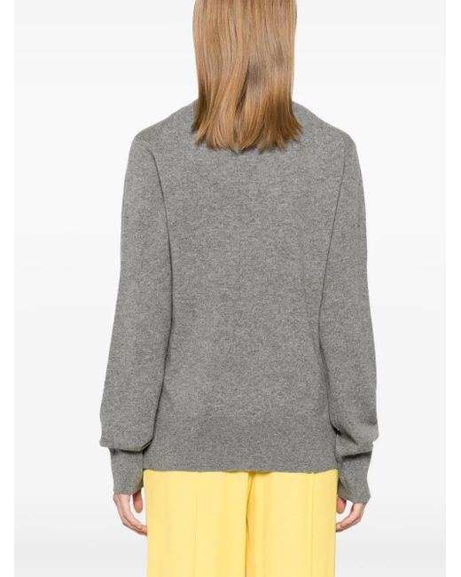 Totême  Gray Crew-Neck Cashmere Knit