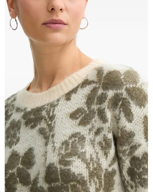 Pull À Fleurs Benetton en coloris Gray
