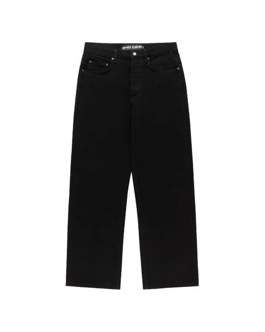 Sp5der Black Oxy Logo-Patch Jeans for men