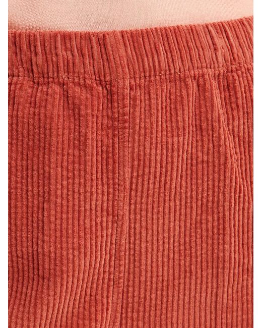 American Vintage Ribfluwelen Broek Met Elastische Tailleband in het Red