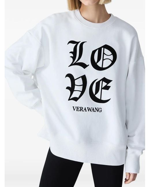 Vera Wang White Sweat Love À Coupe Oversize En Coton