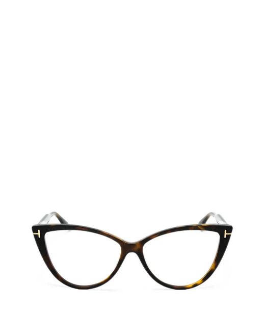 Tom Ford Black Tortoiseshell-Effect Cat-Eye Glasses