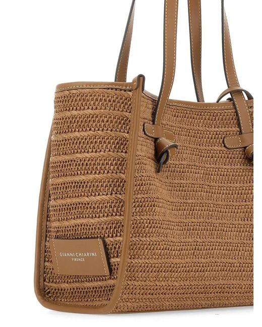 MARCELLA CLUB Brown Marcella Woven Straw Shoulder Bag