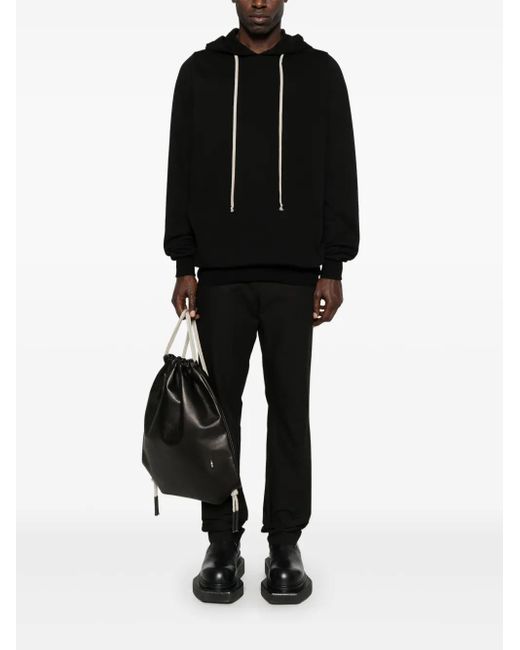 Rick Owens Black Drawstring Hoodie for men