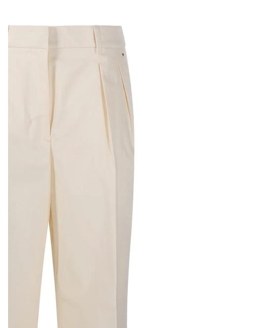 Moncler White Pleat-Detail Trousers