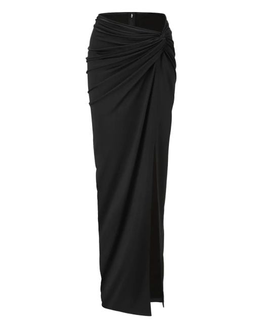 Oude Waag Black Knot-Front Split Maxi Skirt