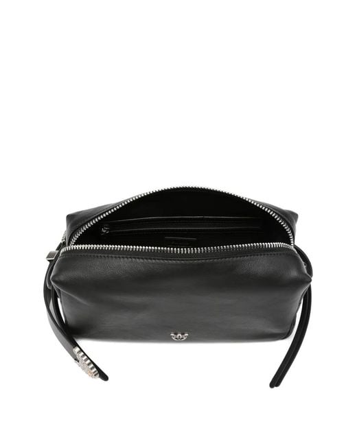 Pinko Black Logo Buckle Shoulder Bag